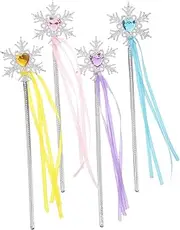SUPVOX Sparkling Snowflake Wand Princess Costume Accessories Magician Party Favor Decorations Sparkling Snowflake Fairy Accessories Princess Costume Plastic