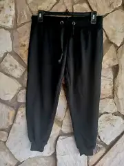 Coco Limon M Black Drawstring Elastic Waist Capri Joggers
