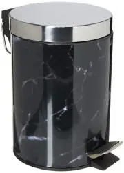 3 Liter Marble Design Small Step Waste Bin Trash Can For Bedroom, Bathroom