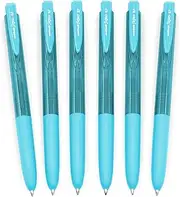 Uni-Ball Signo UMN-155-07 Gel Ink Retractable Rollerball Pen - 0.7mm Fine - Sky Blue Ink - Pack of 6