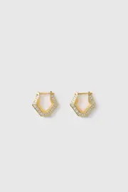 Bowie Crystal Huggies in Gold - CAMILLA AND MARC® C&M