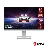 在飛比找環球Online優惠-【MSI】27型IPS 2K平面電競螢幕-白 MSIG274