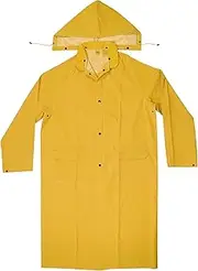 Custom LeatherCraft mens Trench Coat,rain Coat job site safety equipment, Yellow, XLarge US
