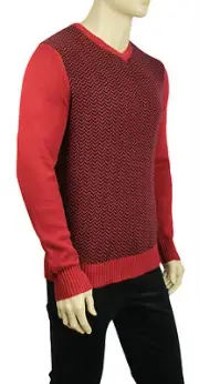 NEW MENS GEOFFREY BEENE CREW NECK CHEVRON PRINT PULLOVER SWEATER 2XL $75