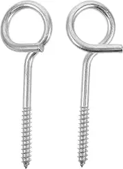 JOINPAYA 2pcs Heavy Duty Stainless Steel Swing Hooks Metal Screw Eye Hooks for Ceiling and Beams Effortless Installation for Home and Garden Use