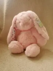 Spark Create Imagine Pink Fluffy Bunny Rabbit Stuffed Plush Rattle Lovey 14”