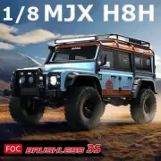 MJX 1/8 ALLROCK V2 DEFENDER FOC brushless 3S ESC LEDS APP 4WD RC Crawler (Blue)