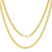 10K Yellow Gold Mens 4.5mm Miami Cuban Link Chain Italian Pendant Necklace 28"