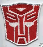 TRANSFORMERS 3 INCH RED AUTOBOT HOOK VEL-KRO PATCH - TF004V