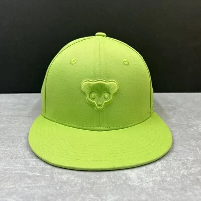 Chicago CUBS Hat Ball Cap SNAPBACK Green 1977 Raised 3D Logo Flat Bill Budweiser