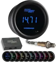 GlowShift 10 Color Digital Wideband Air/Fuel Ratio AFR Gauge - Includes Oxygen Sensor, Data Logging Output & Weld-in Bung - Multi-Color LED Display - Tinted Lens - 2-1/16" (52mm)