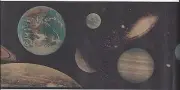 Outer Space Planets on Black Wallpaper Border GU79212N
