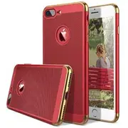 3 in 1 Double Dip Mesh Dissipating Heat Plating PC Case for iPhone 7 Plus IPHONE 7 PLUS RED