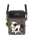 New Chala Cell Phone Purse Crossbody Vegan Leather Convertible COW Black Stripes