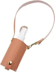 GARENDE Empty Travel Bottle with PU Leather Keychain, Spray Bottle Bag Holder for Outdoor Activities, Orange Pink