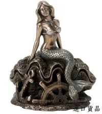 在飛比找Yahoo奇摩拍賣-7-11運費0元優惠優惠-現貨希臘神話 美人魚 海洋大海風 貝殼船舵 美麗公主女孩 雕
