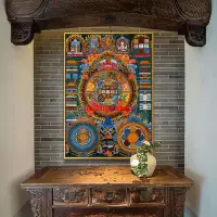 在飛比找蝦皮購物優惠-*驚喜好物*西藏尼泊爾九宮八卦圖裝飾畫唐卡佛像客廳玄關鎮宅掛