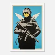 Galrie Banksy Flying Copper Art Print - Iconic 2003 Artwork on Museum-Quality Paper, Poster Only, A4 21 x 30cm (8 x 12inch)
