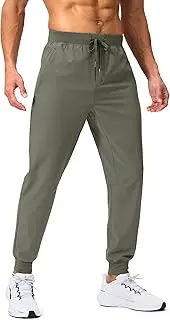 [Pudolla] Mens Joggers with Zipper Pockets Lightweight Sweatpants Workout Athletic Pants for Gym Running Golf