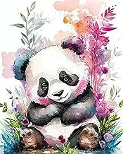 Panda 5D Diamond Art Kits for Adults Beginners - Full Drill Round Diamond Dot Art for Adults Animals Paintings with Diamonds for Kids Rhinestones Picture Gem Arts and Crafts Home Decor