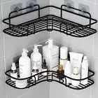 1pc Wall Mounted Bathroom Shelf Shower Caddy Rack No Punching Triangle Storage