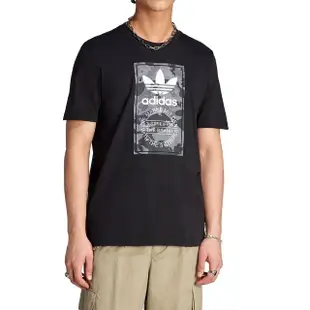 【adidas 愛迪達】Camo Tongue Tee 男款 黑色 迷彩 休閒 日常 圓領 短T 短袖 II8156