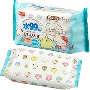 LEC Sanrio 99% Pure Water Wipes, 80 Sheets x 3, Additive-Free, Made in Japan