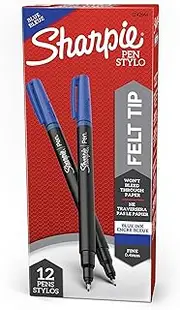 Sharpie Pen Fine Liner, Blue 12-pack