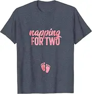 [X.Style] Funny Pregnancy Shirt for Women Napping Two Pregnant ds752 T-Shirt Black