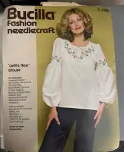 1978 Peasant Blouse COMPLETE KIT Bucilla stamped Embroidery PETITE FLEUR #3358