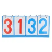 4 Digit Scoreboard Waterproof Blue Red Number Portable Tabletop Flip Score DS