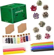 Anneome 1Set Beginners Witchcraft Kit Handmade Aromatherapy Candle with Crystals Altar Supplies for Meditation Rituals Lightweight Safe for Spiritual Practices