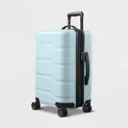 Open Story Hardside Carry On Luggage Hardshell Spinner Suitcase Aqua (NEW)