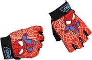 [Miokkley] Kids Fingerless Bike Gloves, Spider Superhero Sport Gloves for Children Monkey Bars Climbing Gloves Cycling Biking Fishing