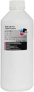 1000ML Dye Ink Inkjet Printer Ink - Compatible with Epson, Compatible with Canon, Compatible with HP, Compatible with Brother(1PCS BK)
