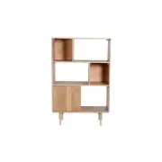 Chopsticks 3-Tier 5-Cube Bookcase Bookshelf Display Cabinet W/ 1-Door - Natural