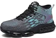 [SDEQA] Safety Trainers Mens Steel Toe Cap Boots Lightweight Work Shoes Breathable Durable Industrial Protective Shoes