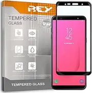 REY 3D Tempered Glass Screen Protector for Samsung Galaxy J4 Plus 2018 / J6 Plus 2018 / J4 Core Black Screen Protector 9H+ Hardness Anti-Scratch Oil Bubbles Full Protection 3D 4D 5D