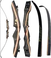 TOPARCHERY 62" Recurve Bow for Adults, 20-50lbs, 28" Draw Length, Brown, Both Hands, Target Shooting & Hunting
