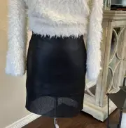 Tibi Black Lamb Leather Pencil Skirt Size 0 NWT $595
