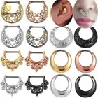 Hoop Clicker Nose Rings - Titanium Pin Ear Vintage Hinged Piercing Body Jewelry