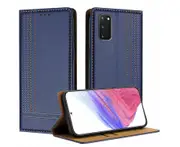 For Samsung Galaxy S20 FE Wallet Case,PU Leather Folio Flip Kickstand Protective Shockproof Case-Blue