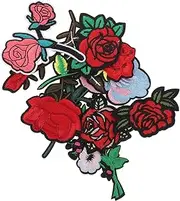 HOMSFOU 9Pcs Delicate Flower Pattern Iron Patches for Clothes Wear Resistant Coat Hat Decorations DIY Embroidered Appliques for Bags Jackets and Fashion Accessories