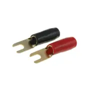 TERMINAL-SPADE-12G Connector: Fork - M4 4mm² Gold Plated Insulated Black and ...
