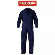 Mens Hard Yakka Nickel Studs Coverall Cotton Drill Overall Work Tough Job Y00010