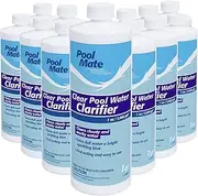 Pool Mate 1-Quart 12-Pack Premium Clear Pool Water Clarifier, Made in USA