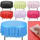 84" Large Plastic Round Table Cover Cloth Wipe Clean Party Tableware Tablecover