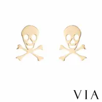 在飛比找momo購物網優惠-【VIA】白鋼耳釘 白鋼耳環 骷髏耳環/個性系列 死亡骷髏造