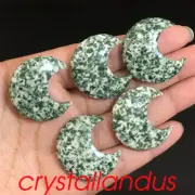 5pcs Natural Qinghai Jade Moon Quartz Crystal Skull Gem Pendant Reiki Healing