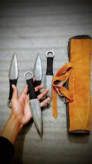 Real Steel Kunai Knife Handmade 1095 Minato Kunai Replica Knife with Sheath